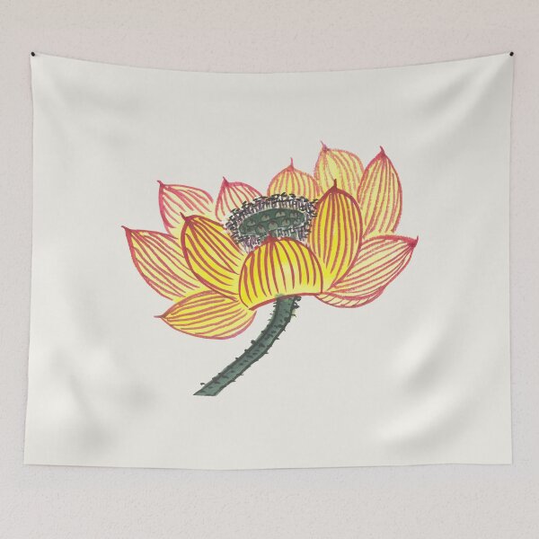 Artikelvorschau, Goldene Lotusblume | Ostasiatische Tusche- und Pinselmalerei entworfen und verkauft von HiddenJadeArtStudio.