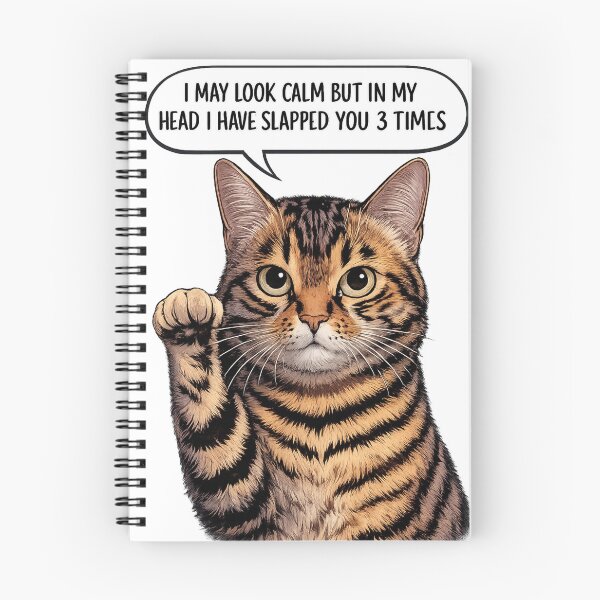 Item preview, I May Look Calm But in My Head I Have Slapped You 3 Times Funny Cat designed and sold by INKRebelGraphic.