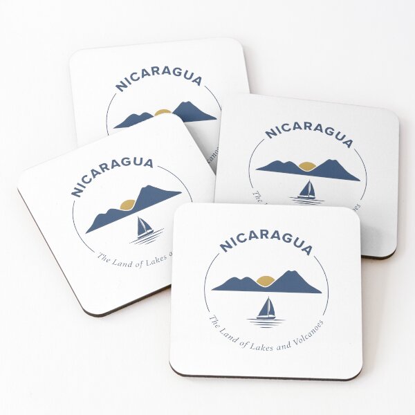 Item preview, Nicaragua. Land of Lakes and Volcanoes with sale boat. Minimalist design designed and sold by Nica Sol.