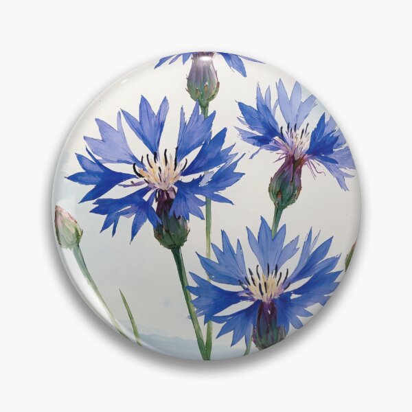 Item preview, Blue Cornflower Watercolor Bouquet - Botanical Wildflower Art designed and sold by Darlin8888.