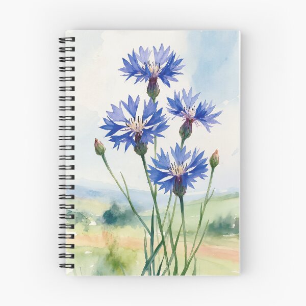 Item preview, Blue Cornflower Watercolor Bouquet - Botanical Wildflower Art designed and sold by Darlin8888.