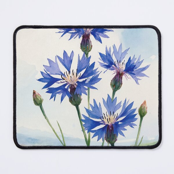 Item preview, Blue Cornflower Watercolor Bouquet - Botanical Wildflower Art designed and sold by Darlin8888.