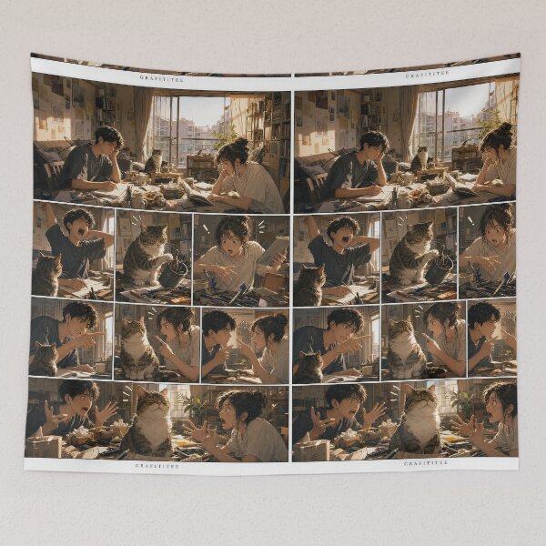 Item preview, Student Life Cozy Reading Room Comic Print designed and sold by Grafititee.