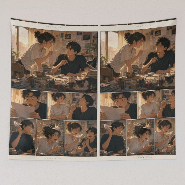 Item preview, Student Life Cozy Reading Room Comic Print designed and sold by Grafititee.