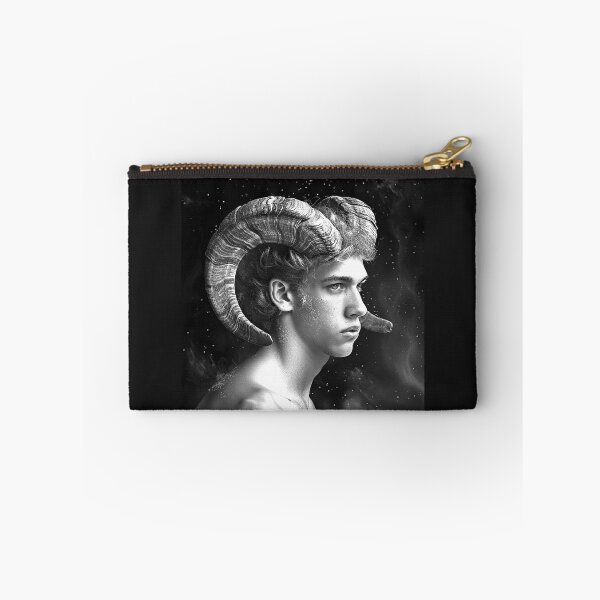 Item preview, Black and White Aries Zodiac Ram Portrait designed and sold by inkoutninja.