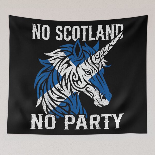 Item preview, No Scotland No Party Scottish Flag Unicorn Tartan Pride Distressed Style designed and sold by GalenoHenley.