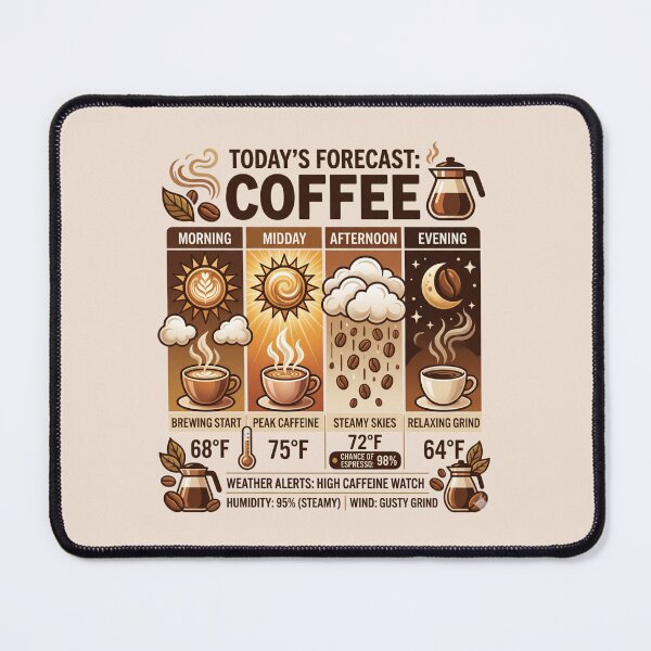 Item preview, Today's Forecast Coffee Funny Coffee Design designed and sold by Pixel Analytics.