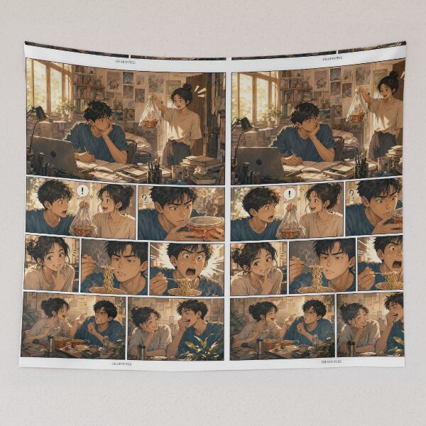 Item preview, Student Life Cozy Reading Room Comic Print designed and sold by Grafititee.