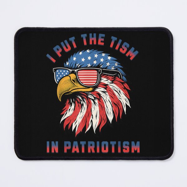 Item preview, I Put The Tism In Patriotism Neurodivergent Eagle Patriotic American Flag designed and sold by DuneHaicna.