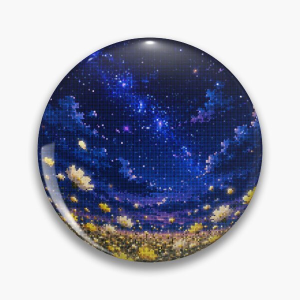 Item preview, Geometric Style Starry Night Cosmos Floral Landscape designed and sold by A-C-G.