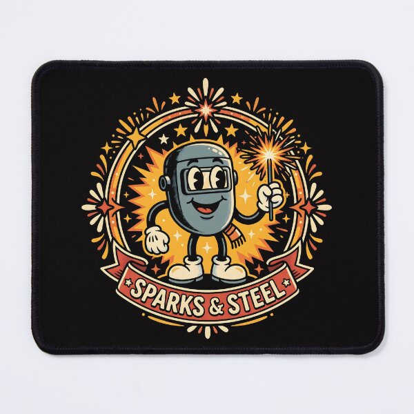 Item preview, Retro Sparks and Steel Welding Mascot Emblem designed and sold by SplashTastic.