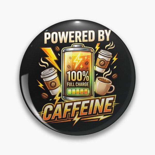 Item preview, Powered By Caffeine Funny Coffee Lover Design designed and sold by Pixel Analytics.