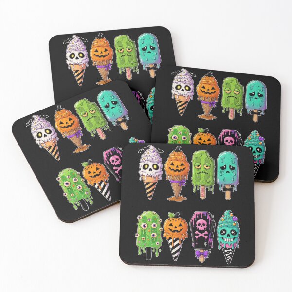 Item preview, Horror Summer Popsicle Halloween Ice Cream Set Summerween Vintage designed and sold by CF_VintageDesign.