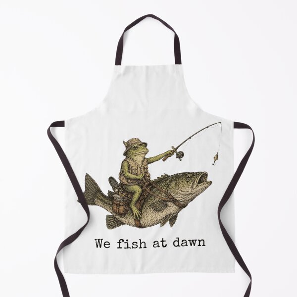 Item preview, Vintage Frog Riding Bass Fish Fishing At Dawn Whimsical Cottagecore Art designed and sold by DienesAngele.