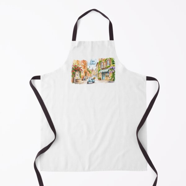 Item preview, Ciao Roma Watercolor Street Scene – Italian Village Café & Vespa Art designed and sold by Ramona-Gliga.