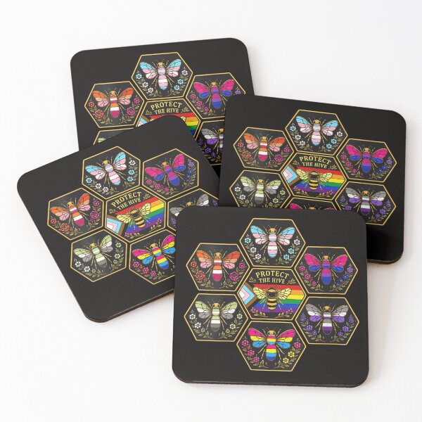 Item preview, Protect The Hive Pride Flag Bees Diversity LGBTQ Inclusion Geometric Art designed and sold by DuneHaicna.