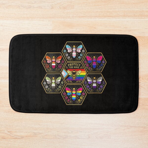Item preview, Protect The Hive Pride Flag Bees Diversity LGBTQ Inclusion Geometric Art designed and sold by DuneHaicna.