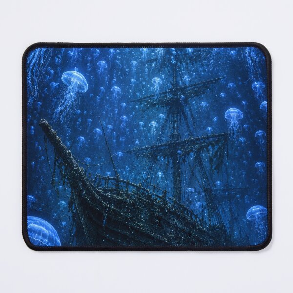 Item preview, Glowing Jellyfish Above the Sunken Ship designed and sold by photoparadise22.