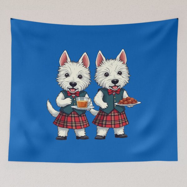 Item preview, West Highland Terriers Burns Night With Dram And Plaid designed and sold by taiche.