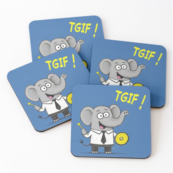 Item preview, TGIF Office Elephant | Cute Funny Elephant Celebrating the Weekend designed and sold by 516 Studio.
