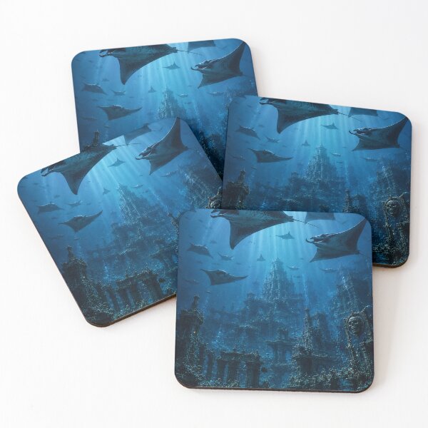 Item preview, Manta Rays Above the Lost Underwater City designed and sold by photoparadise22.