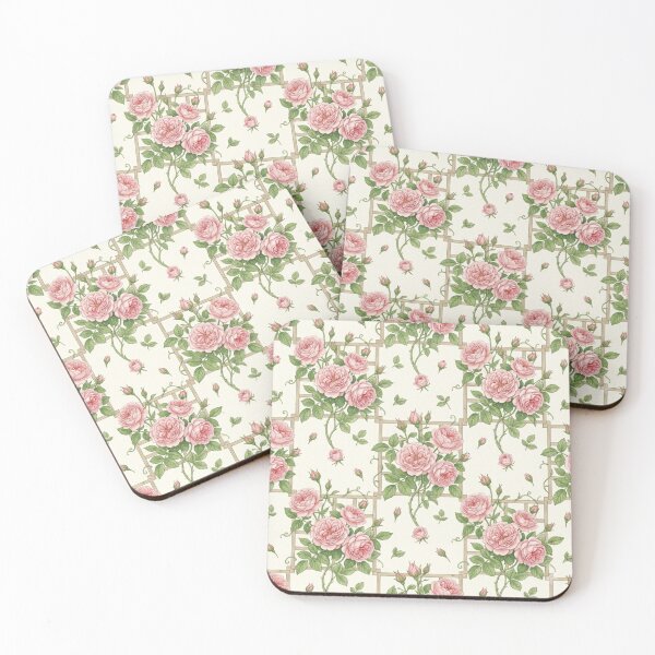 Item preview, Vintage Pink Rose Trellis Seamless Pattern designed and sold by FashioonTrends.