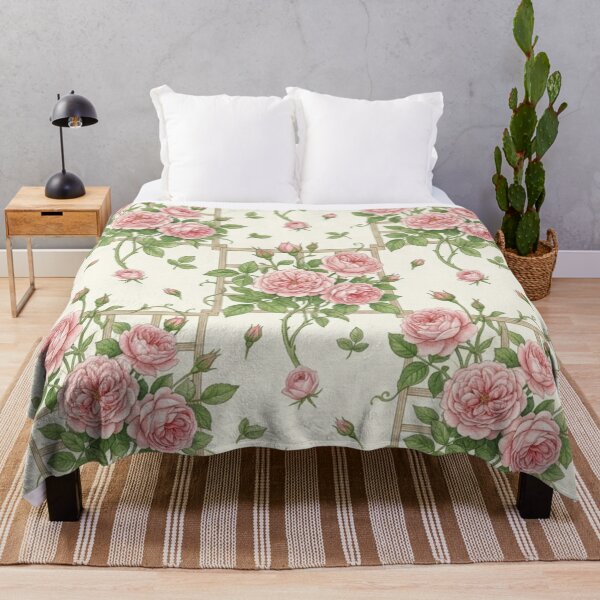 Item preview, Vintage Pink Rose Trellis Seamless Pattern designed and sold by FashioonTrends.