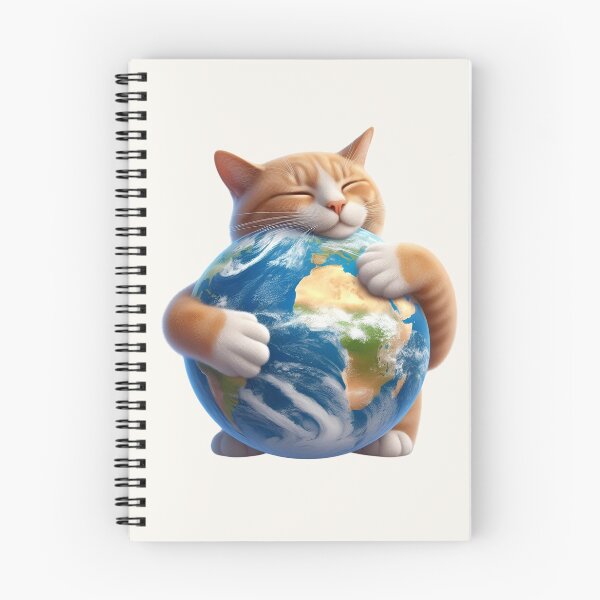 Item preview, Adorable Orange Kitten Hugging The Earth designed and sold by CatandTea.