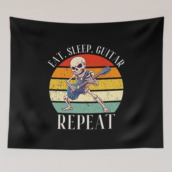 Item preview, Eat. Sleep. Guitar. Repeat Skeleton Design designed and sold by OldSkullDesigns.