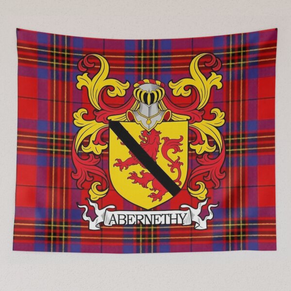 Aperçu de l'œuvre Armoiries d'Abernethy et tartan moderne Leslie créée et vendue par Kirrindy Designs.