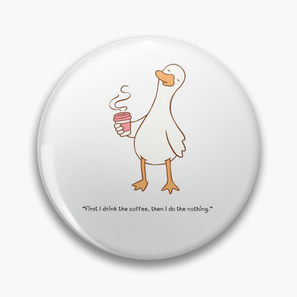 Item preview, Minimalist Lazy Duck With Coffee designed and sold by LILI SHOP.