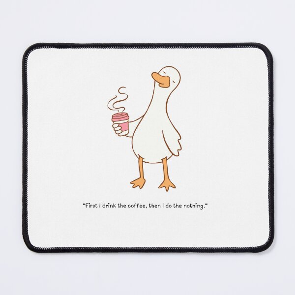 Item preview, Minimalist Lazy Duck With Coffee designed and sold by LILI SHOP.