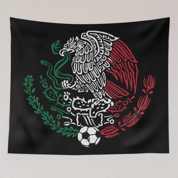 Item preview, Mexican Flag Eagle And Snake Crest Vintage Distressed Football Soccer Design designed and sold by YubitaLeLe.