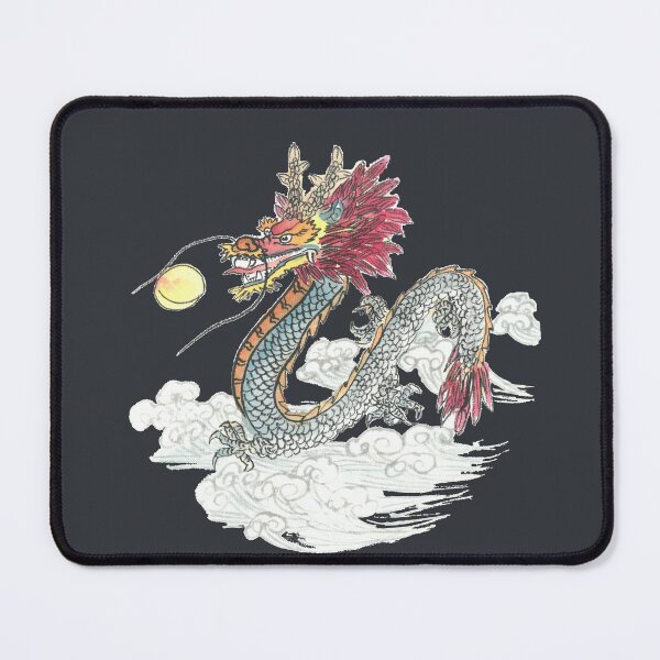 Aperçu de l'œuvre Dragon lunaire | Peinture traditionnelle de dragon à l'encre d'Asie de l'Est créée et vendue par HiddenJadeArtStudio.