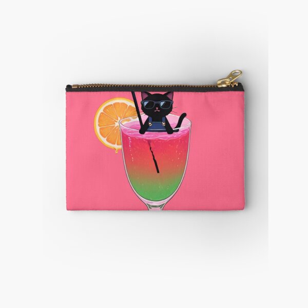 Item preview, Cool Black Cat Cocktail - Whimsical Summer Drink Art designed and sold by BLUESKY11a.