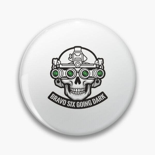 Item preview, Bravo Six Going Dark NODs Skull Operator Night Vision Tactical Sticker Tee designed and sold by theminimalzone.