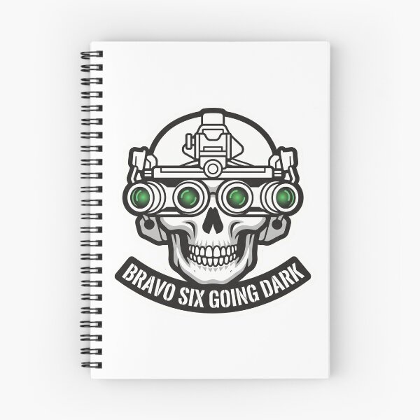 Item preview, Bravo Six Going Dark NODs Skull Operator Night Vision Tactical Sticker Tee designed and sold by theminimalzone.