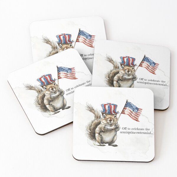 Item preview, 4th of July Squirrel "Off to celebrate the semiquincentennial" designed and sold by Made 4 U Studio.
