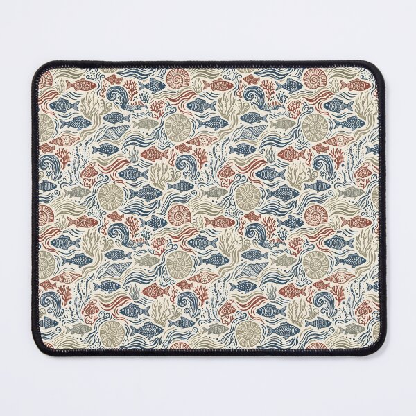 Item preview, Coastal Marine Life Folk Art Seamless Pattern designed and sold by SplashTastic.