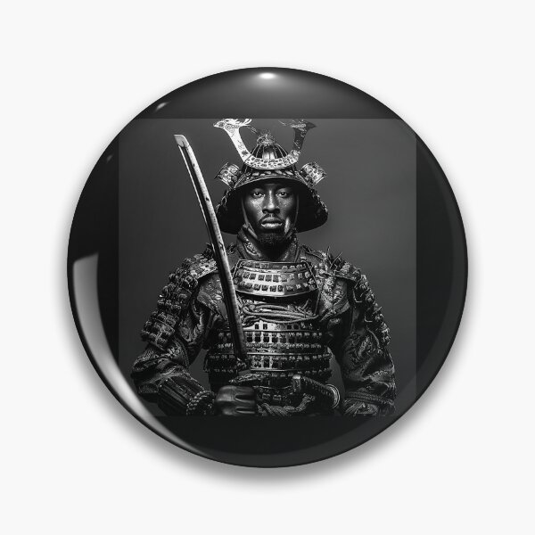 Item preview, Black and White Samurai Warrior Portrait designed and sold by inkoutninja.
