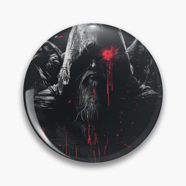 Item preview, Odin Darkwear T-Shirt ALL_FTHR – Grimdark Streetwear Black Tee designed and sold by VectorForge.