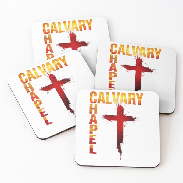 Item preview, Diseño cristiano de la Capilla del Calvario con texto vertical en negrita y cruz salpicada designed and sold by Jen.Lou.