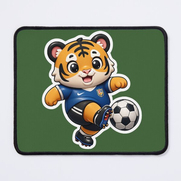 Item preview, Chibi Tiger Soccer Star 3D Sticker designed and sold by krazzyremo.