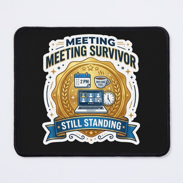 Item preview, Meeting Survivor Funny Office Humor Design designed and sold by Pixel Analytics.
