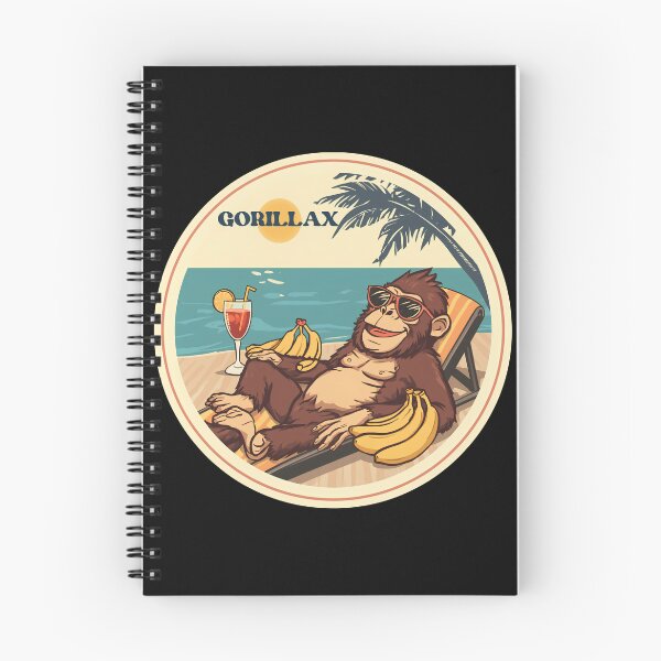 Item preview, Gorillax - Cool Gorilla Chilling at the Beach Retro Illustration designed and sold by MarrysLifestyle.