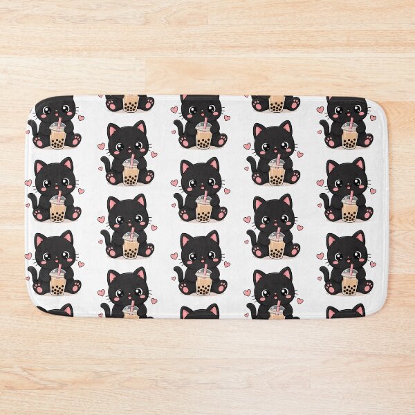 Item preview, Cute Black Cat Boba Sticker | Kawaii Bubble Tea Cat designed and sold by Moodexa.