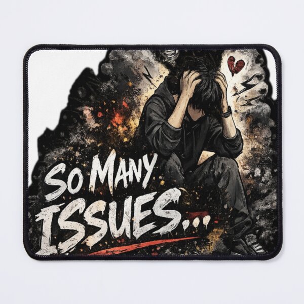 Item preview, So Many Issues – Broken Mind Aesthetic Sticker designed and sold by Genzfirevibes.
