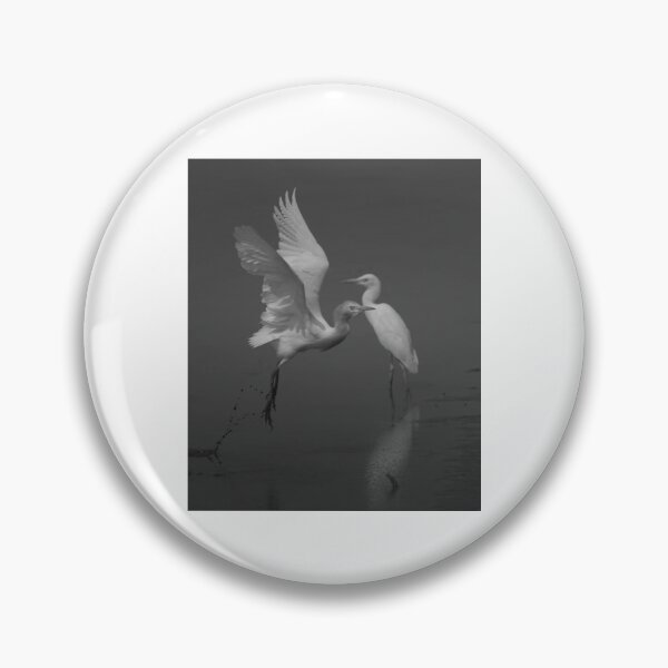 Item preview, Two Egrets Dancing Over Coastal Waters designed and sold by risagradyi.
