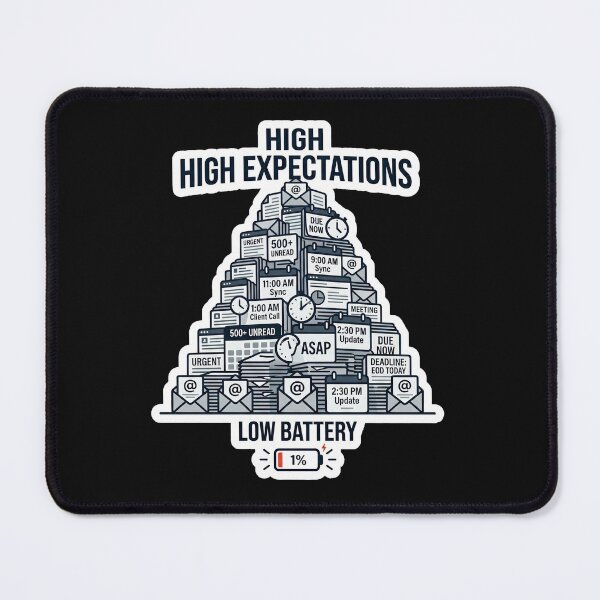 Item preview, Low Battery High Expectations Funny Office Design designed and sold by Pixel Analytics.