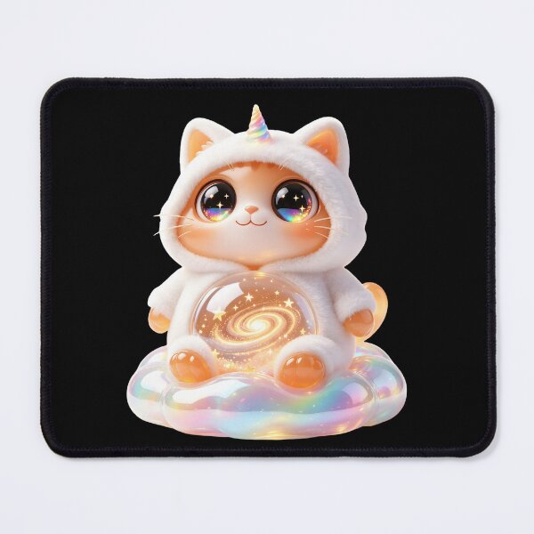 Item preview, Emerald Cat - Magical Unicorn Dream: The Starry Rainbow Guardian designed and sold by ABYSSLAB.
